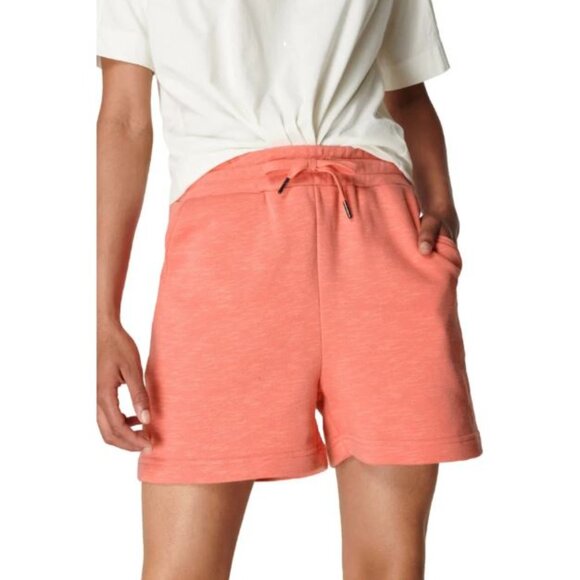 Sweaty Betty Sweat Shorts Size L Blush Pink High Waist Longline Drawstring Waist - Picture 1 of 7